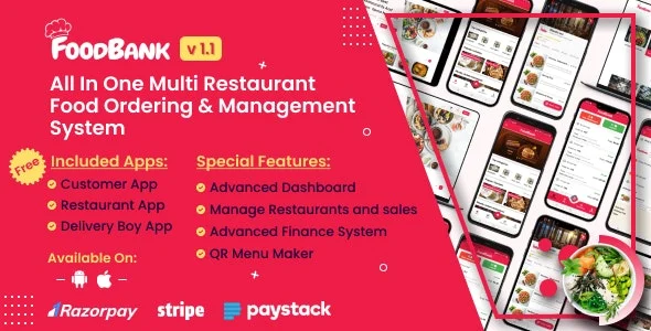 FoodBank – All In One Multi Restaurant Food Ordering Management System