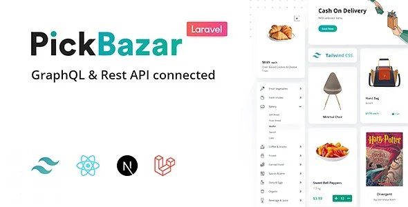 Pickbazar- Multivendor Laravel Ecommerce with React, Next Js, GraphQL & REST API 11.8.0